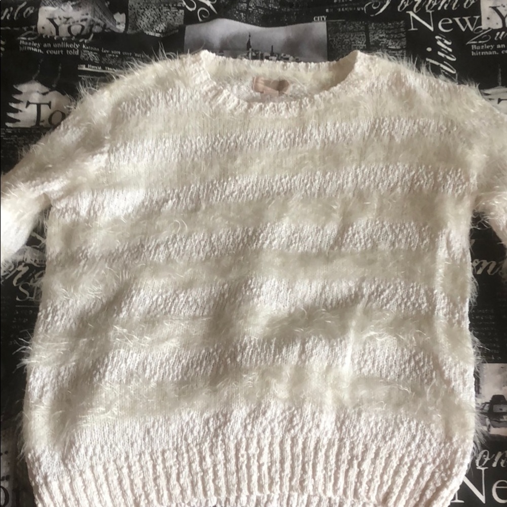 Fuzzy white sweater